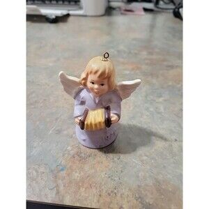 Goebel 1979 Angel Bell Annual Christmas Ornament, Accordion Squeezebox ornament
